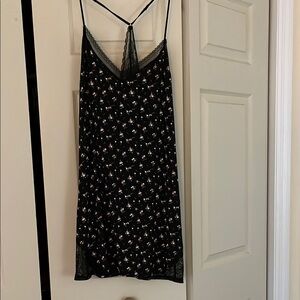 Victoria's Secret Black and Pink Chemise with Floral Print